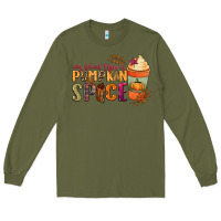 Army Green my blood type is pumpkin spice Long Sleeve Tee - NancyCooperArtShop