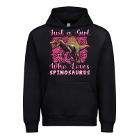 Black just a girl who loves baby spinosaurus Urban Hoodie - Artiststas