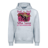 Heather Grey just a girl who loves baby spinosaurus Urban Hoodie - Artiststas
