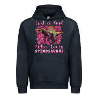 Navy just a girl who loves baby spinosaurus Urban Hoodie - Artiststas