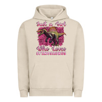 Pigment French Oak just a girl who loves baby spinosaurus Urban Hoodie - Artiststas