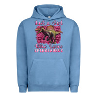 Pigment Pebble Blue just a girl who loves baby spinosaurus Urban Hoodie - Artiststas