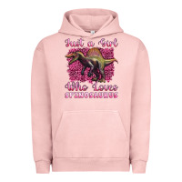 Pigment Salmon just a girl who loves baby spinosaurus Urban Hoodie - Artiststas