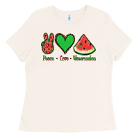 Bone Peace Love Watermelon Ladies Tee - Jasminsmagicworld