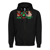 Black peace love christmas cakes bbs Zipper Hoodie - BundleAndBundleShop