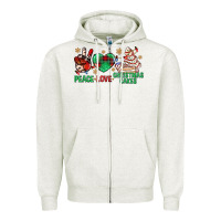 Oatmeal Heather peace love christmas cakes bbs Zipper Hoodie - BundleAndBundleShop