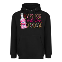 Black V is For Valentine Vodka Heavyweight Hoodie - CowhideDigitalArt