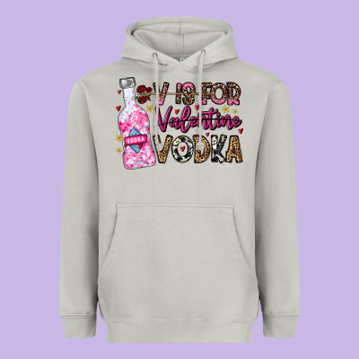 V Is For Valentine Vodka Heavyweight Hoodie Designed By Cowhidedigitalart