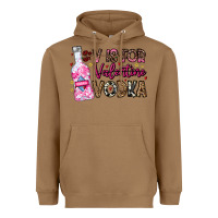 Toasted Coconut V is For Valentine Vodka Heavyweight Hoodie - CowhideDigitalArt