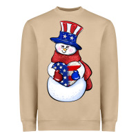 Mushroom Patriotic snowman 4th of july Heavyweight Sweatshirt - HowdyJamesFarm