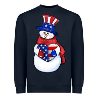 Patriotic Snowman 4th Of July Heavyweight Sweatshirt | Teevron