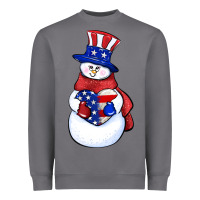 Storm Patriotic snowman 4th of july Heavyweight Sweatshirt - HowdyJamesFarm