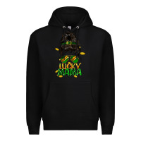 Black lucky mama St. Patricks Day Premium Hoodie - FaDigitalArtStudio