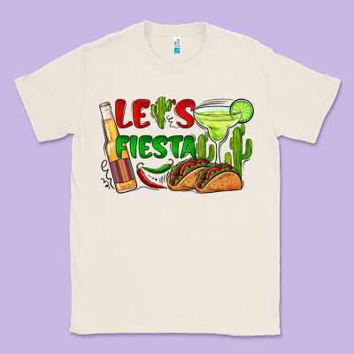 Let's Fiesta Taco And Beer Classic Tee Designed By Barkaloodesign