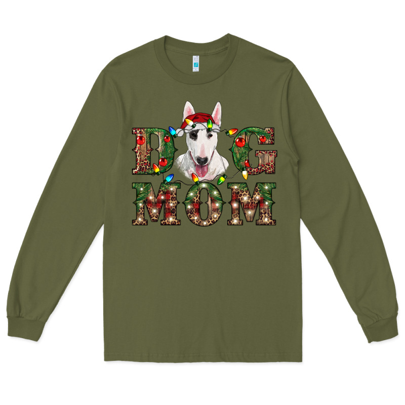 Christmas Dog Mom Bull Terrier Long Sleeve Tee by RanaPortraitStore | Teevron