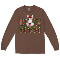 Chestnut Christmas Dog Mom Bull Terrier Long Sleeve Tee - RanaPortraitStore