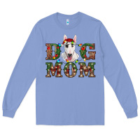 Colony Blue Christmas Dog Mom Bull Terrier Long Sleeve Tee - RanaPortraitStore