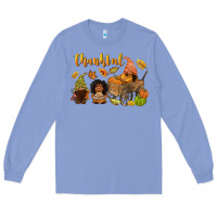 Colony Blue Thankful afro gnome Long Sleeve Tee - NancyCooperArtShop