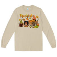 Mushroom Thankful afro gnome Long Sleeve Tee - NancyCooperArtShop