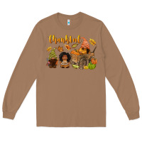 Toasted Coconut Thankful afro gnome Long Sleeve Tee - NancyCooperArtShop