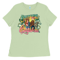 Matcha busy doing cowgirl Ladies Tee - NancyCooperArtShop