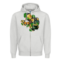 Dove Grey texas map st patricks day Zipper Hoodie - FaDigitalArtStudio