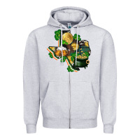 Heather Grey texas map st patricks day Zipper Hoodie - FaDigitalArtStudio