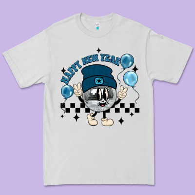 Happy New Year Disco Ball Premium Tee Designed By Maliassmallbusiness