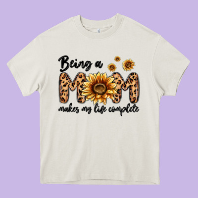 Being A Mom Makes My Life Complete Heavy Core Tee Designed By Maliassmallbusiness