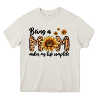 Cream being a mom makes my life complete Heavy Core Tee - MaliasSmallBusiness