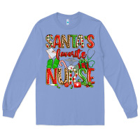 Colony Blue santa's favorite nurse Long Sleeve Tee - texasbilliewilder