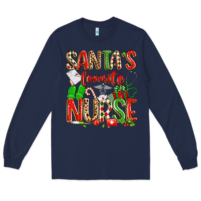Santa's Favorite Nurse Long Sleeve Tee by texasbilliewilder | Teevron