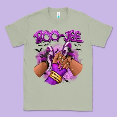Boo-jee Halloween Afro Sneakers Classic Tee Designed By Ranaportraitstore