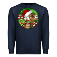 Navy Nubian Goat Christmas Premium Sweatshirt - LillyAllenDesigns