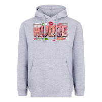 Heather Grey Nurse Valentine Heavyweight Hoodie - CowhideDigitalArt