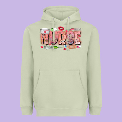 Nurse Valentine Heavyweight Hoodie Designed By Cowhidedigitalart