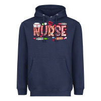 Navy Nurse Valentine Heavyweight Hoodie - CowhideDigitalArt