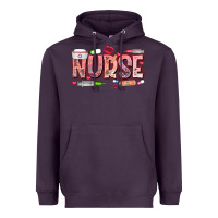 Plum Nurse Valentine Heavyweight Hoodie - CowhideDigitalArt