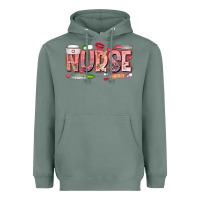 Sage Nurse Valentine Heavyweight Hoodie - CowhideDigitalArt