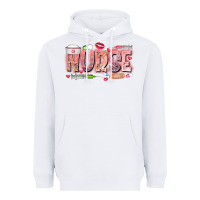 White Nurse Valentine Heavyweight Hoodie - CowhideDigitalArt