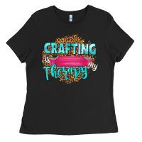 Black crafting is my therapy Ladies Tee - NancyCooperArtShop