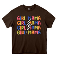 Chocolate Brown girl mama lightning bolt Heavy Core Tee - MaliasSmallBusiness