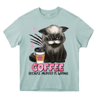 Arona coffee because murder is wrong grumpy cat Heavy Core Tee - JahusDesignShop
