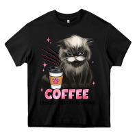 Black coffee because murder is wrong grumpy cat Heavy Core Tee - JahusDesignShop