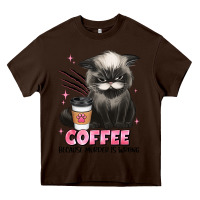 Chocolate Brown coffee because murder is wrong grumpy cat Heavy Core Tee - JahusDesignShop