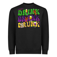 Black Drink drank drunk Mardi Gras Heavyweight Sweatshirt - HowdyJamesFarm