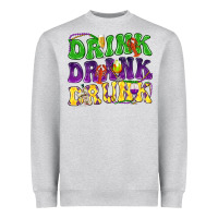 Heather Grey Drink drank drunk Mardi Gras Heavyweight Sweatshirt - HowdyJamesFarm