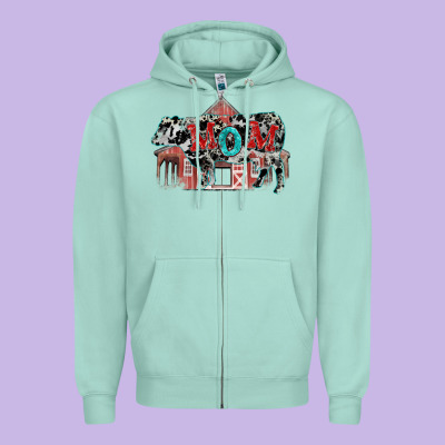 Mom Cow Mother's Day Zipper Hoodie Designed By Fadigitalartstudio