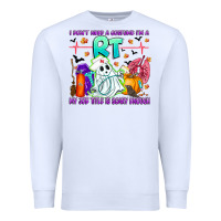 White respiratory therapist halloween humor Premium Sweatshirt - CowhideDigitalArt