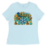 Baby Blue cheer mom Ladies Tee - NancyCooperArtShop